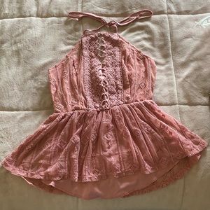 Western Lace Halter Top